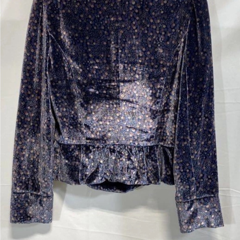 Marc Jacobs Elegant Velvet Silk Peplum Blazer Old Money Luxury Navy XS - Picture 4 of 6